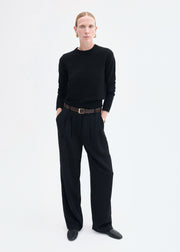 Crew Sweater in Cashmere - Black - CO Collections
